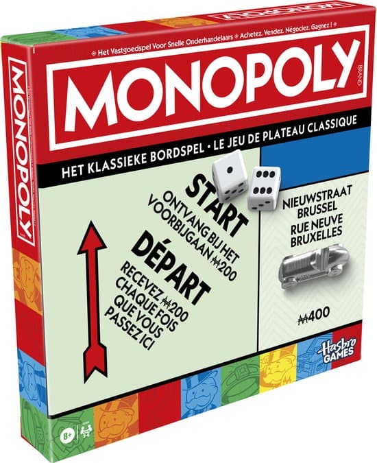 Doos van Monopoly Classic Bordspel Vernieuwde editie