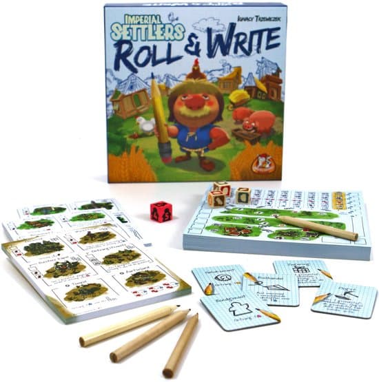 Doos van dobbelspel Imperial Settlers: Roll & Write