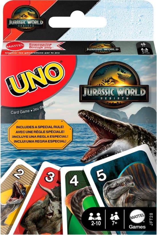 Doos van UNO Jurassic World Rebirth