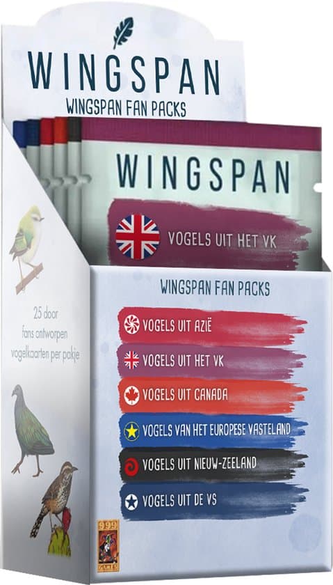 Doos van Wingspan Fan Packs (uitbreiding)